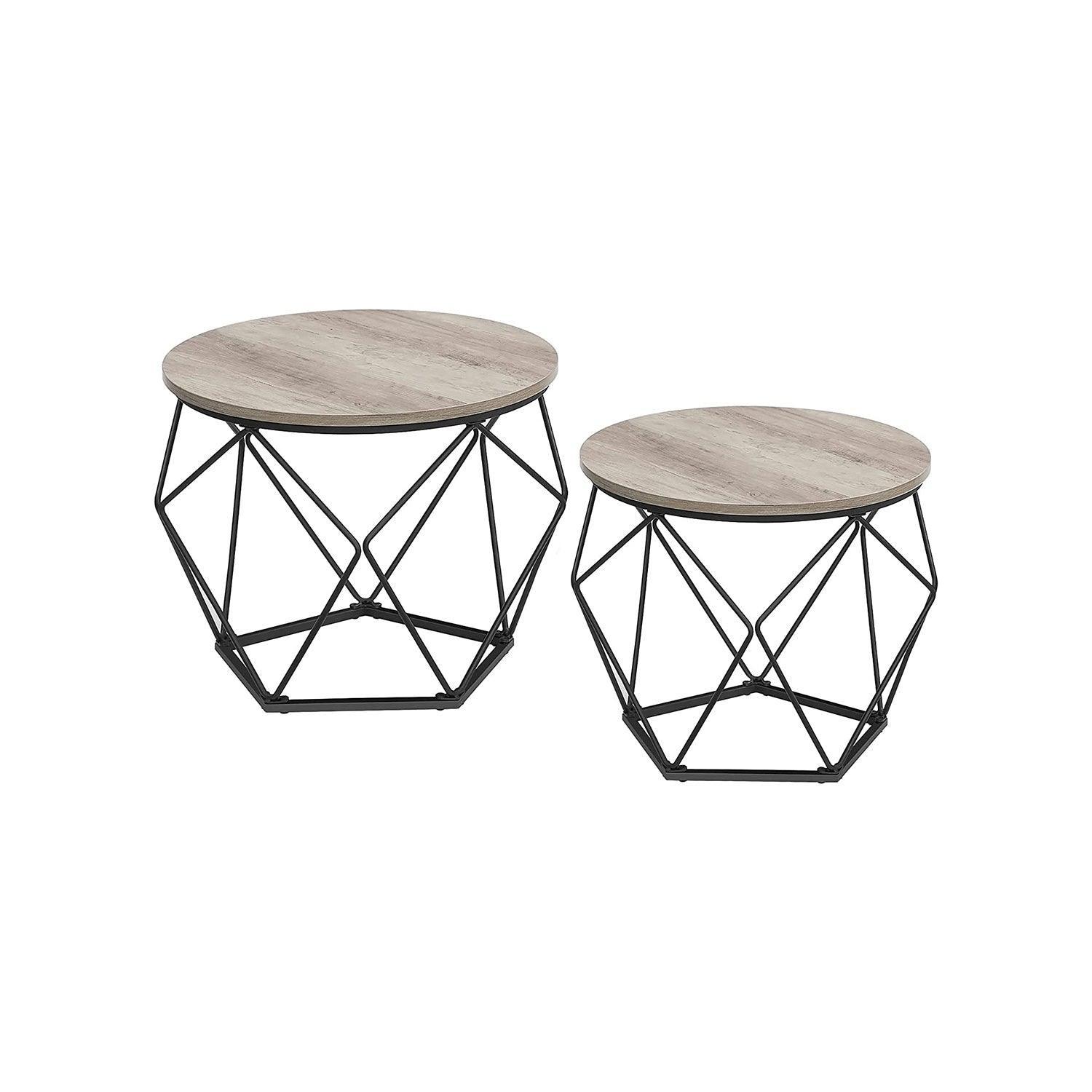 Set of 2 Nesting Tables Gray FredCo