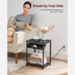 Set of 2 Plug-in Series Side Table, USB, Black Nightstand FredCo