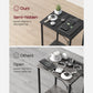 Set of 2 Plug-in Series Side Table, USB, Black Nightstand FredCo