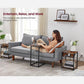 Set of 2 Plug-in Series Side Table, USB, Brown and Black FredCo