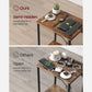 Set of 2 Plug-in Series Side Table, USB, Brown and Black FredCo