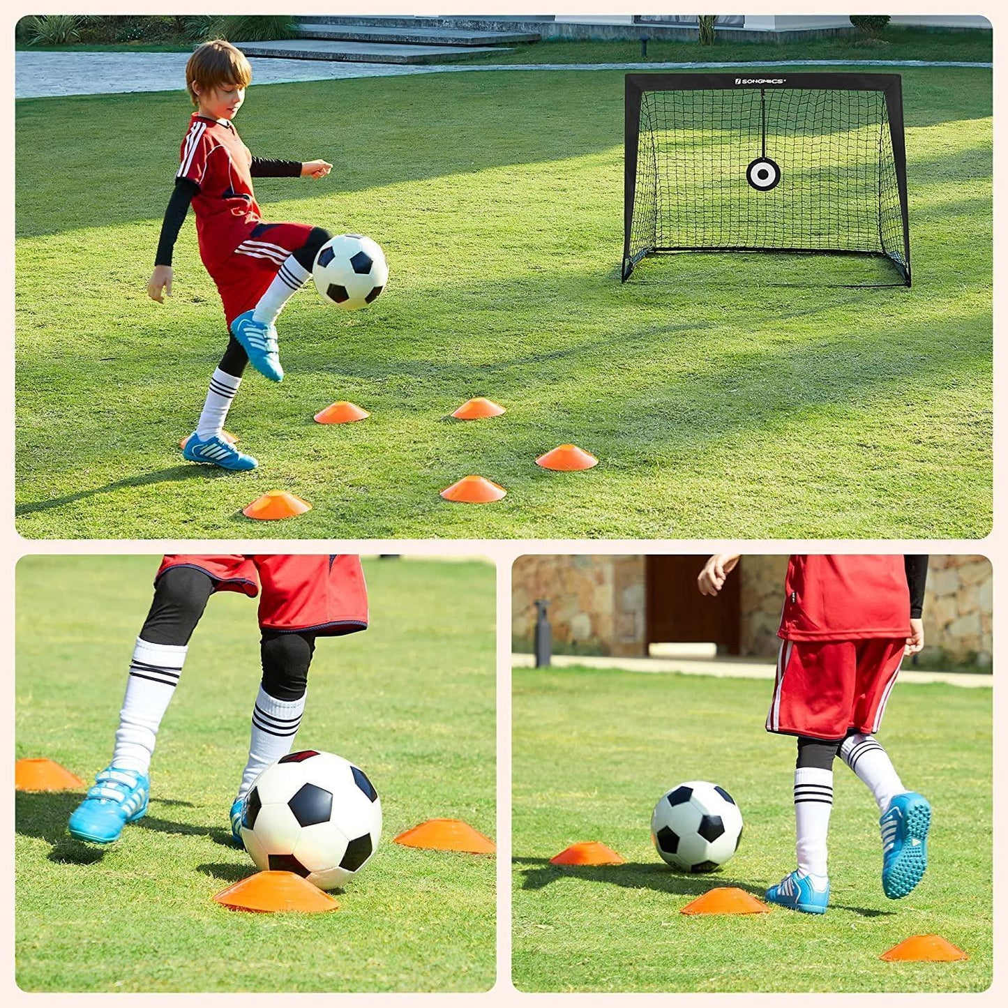 Set of 2 Pop-Up Soccer Goals, Black FredCo