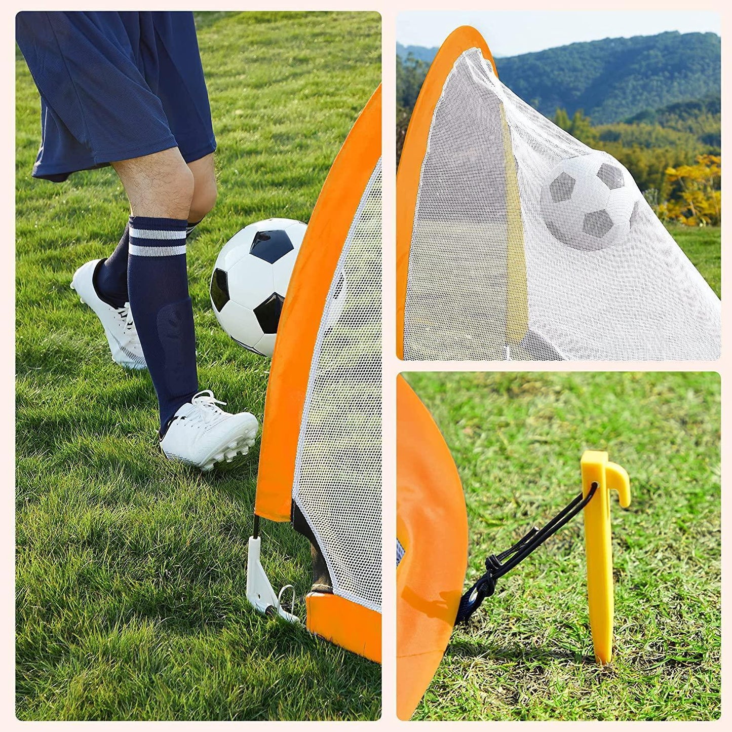 Set of 2 Portable Soccer Goals with Carry Bag FredCo