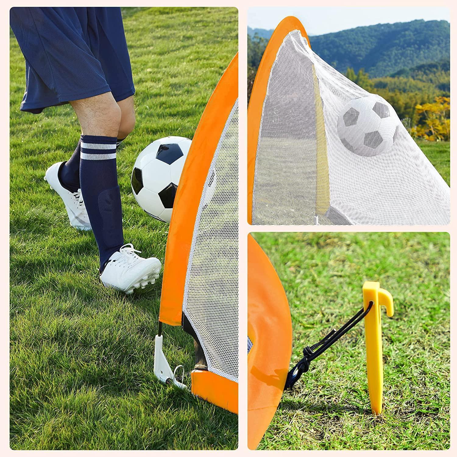 Set of 2 Portable Soccer Goals with Carry Bag FredCo
