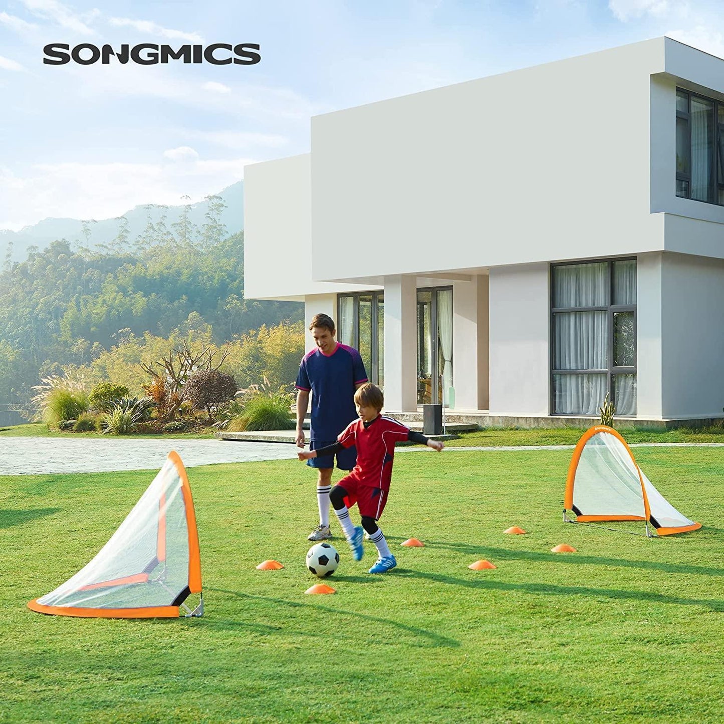 Set of 2 Portable Soccer Goals with Carry Bag FredCo
