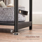 Set of 2 Side Table with Storage Shelf Black FredCo