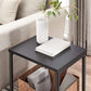 Set of 2 Side Table with Storage Shelf Black FredCo