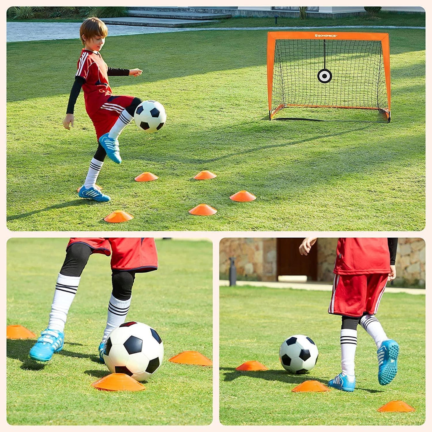 Set of 2 Soccer Net for Backyard, Orange FredCo