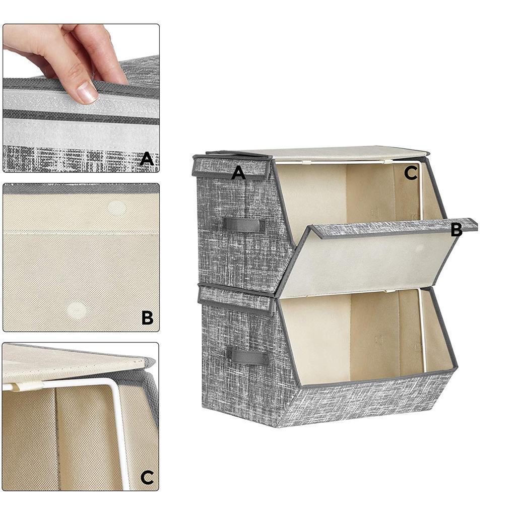 Set of 2 Storage Organizers Gray 15”L x 13.8”W FredCo