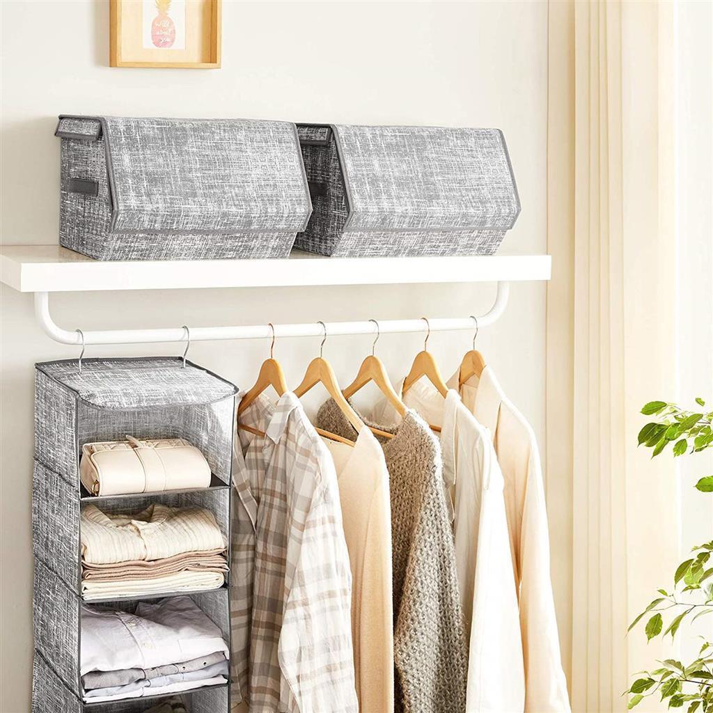 Set of 2 Storage Organizers Gray 15”L x 13.8”W FredCo