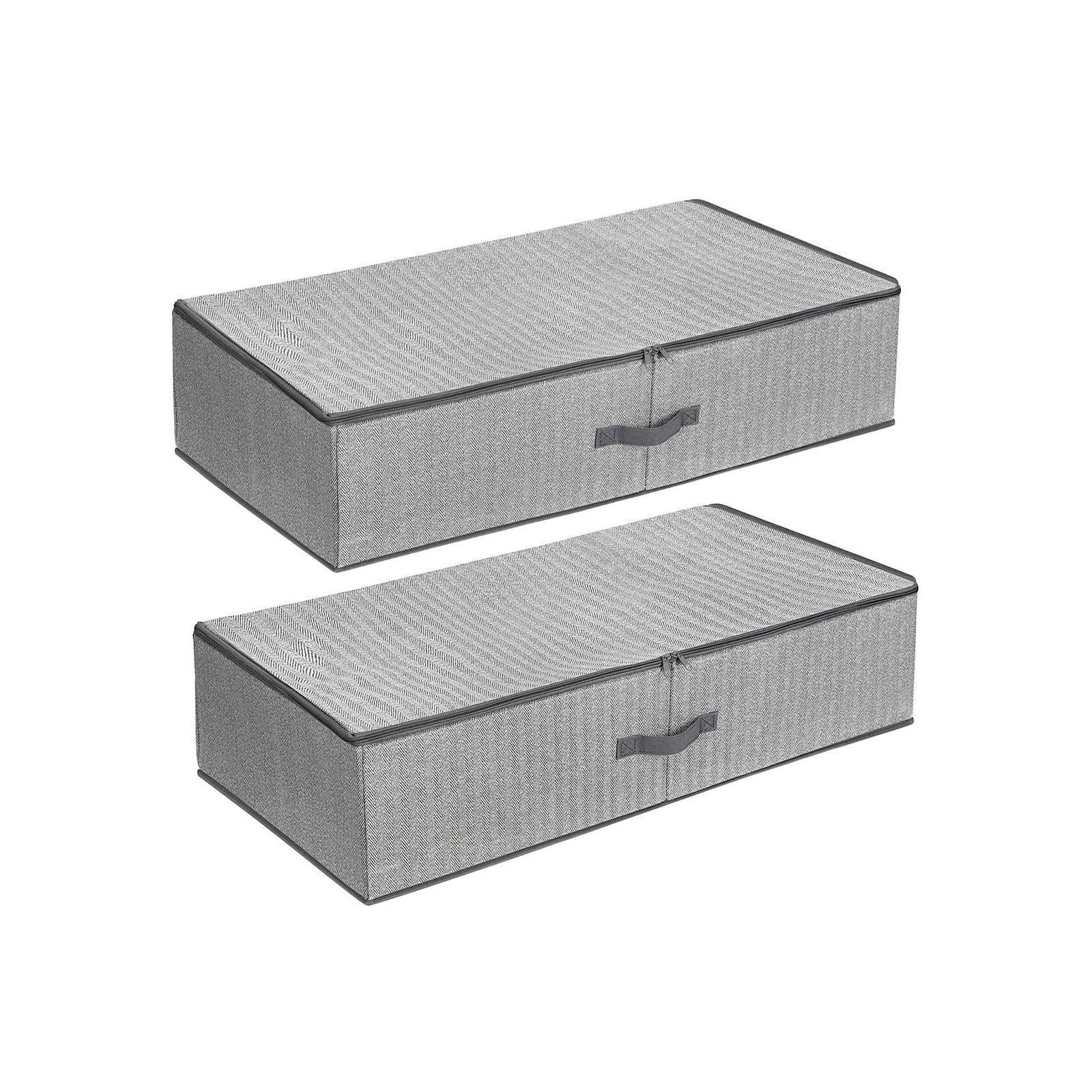 Set of 2 Underbed Storage Bag Gray FredCo