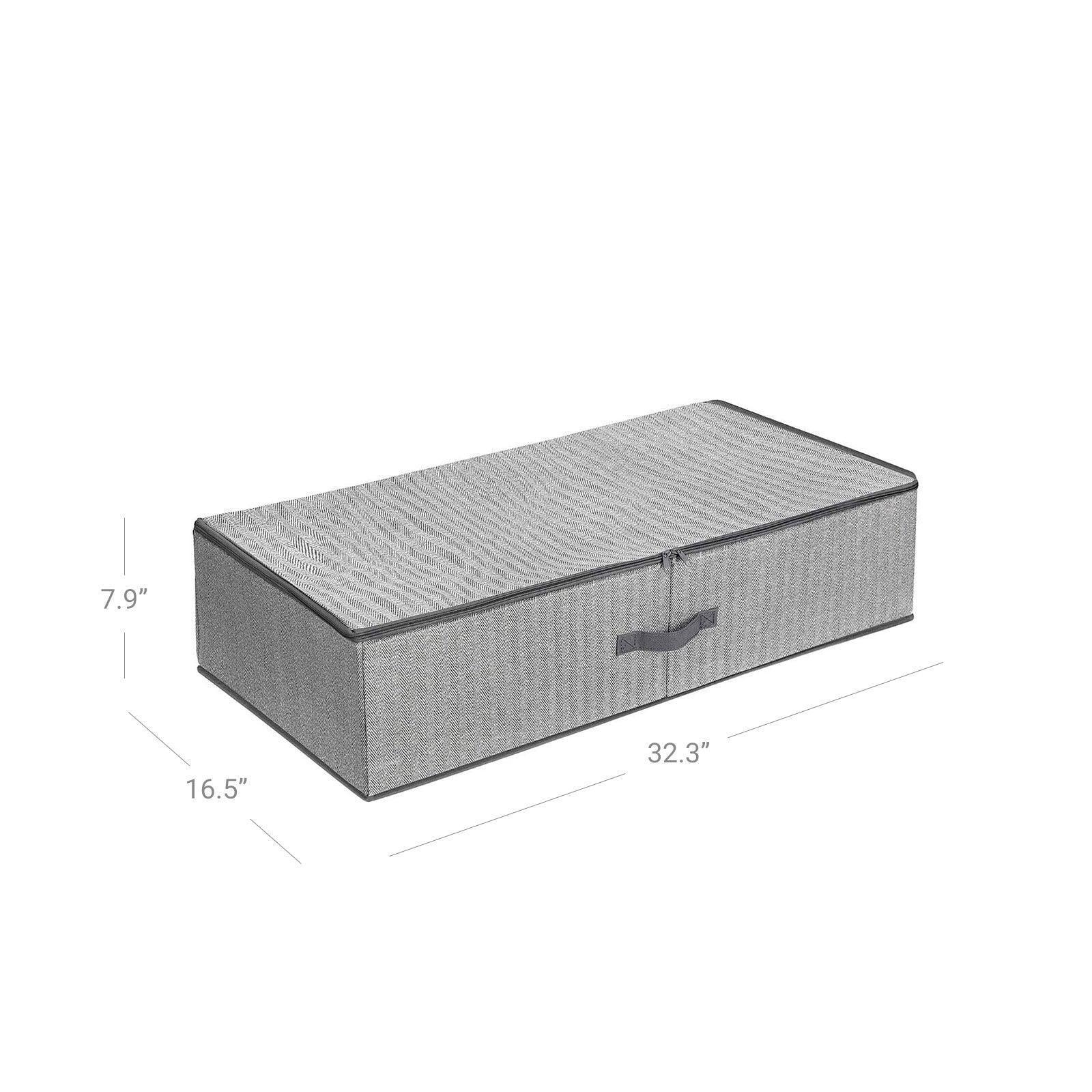 Set of 2 Underbed Storage Bag Gray FredCo