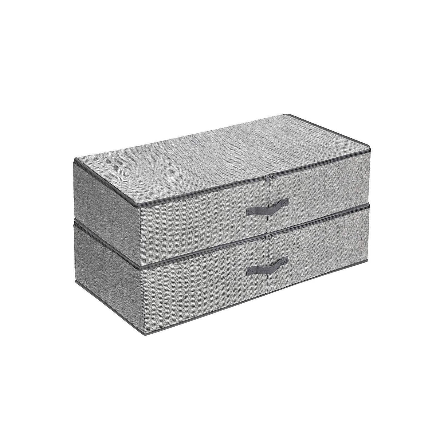 Set of 2 Underbed Storage Bag Gray FredCo