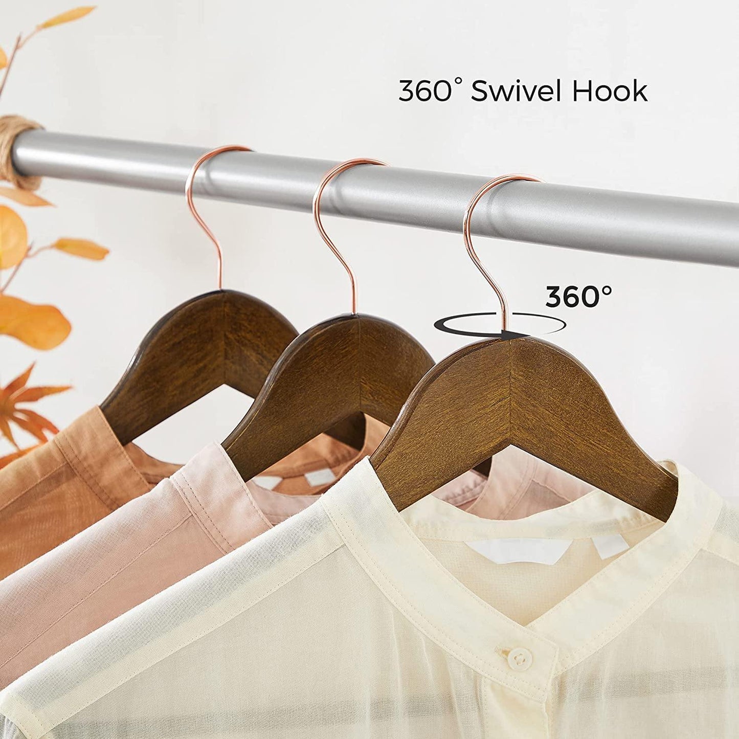 Set of 20 Dark Walnut Wood Clothes Hangers FredCo