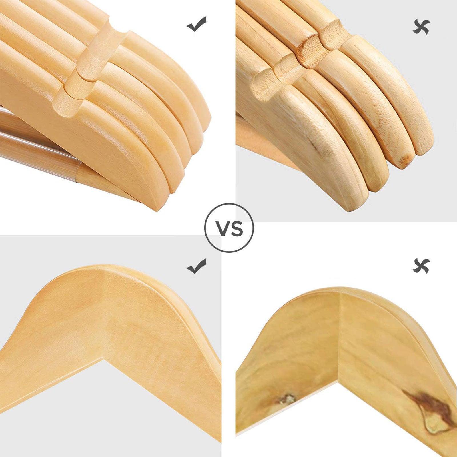 Set of 20 Wood Coat Hangers with Swivel Hook, Natural FredCo