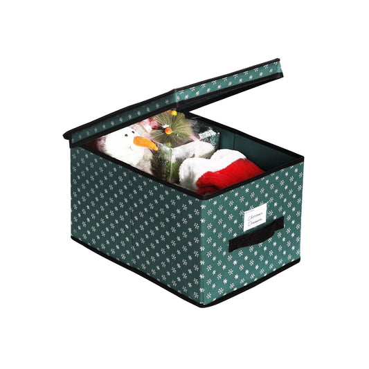 Set of 3 Green Storage Box with Lid for Holiday FredCo