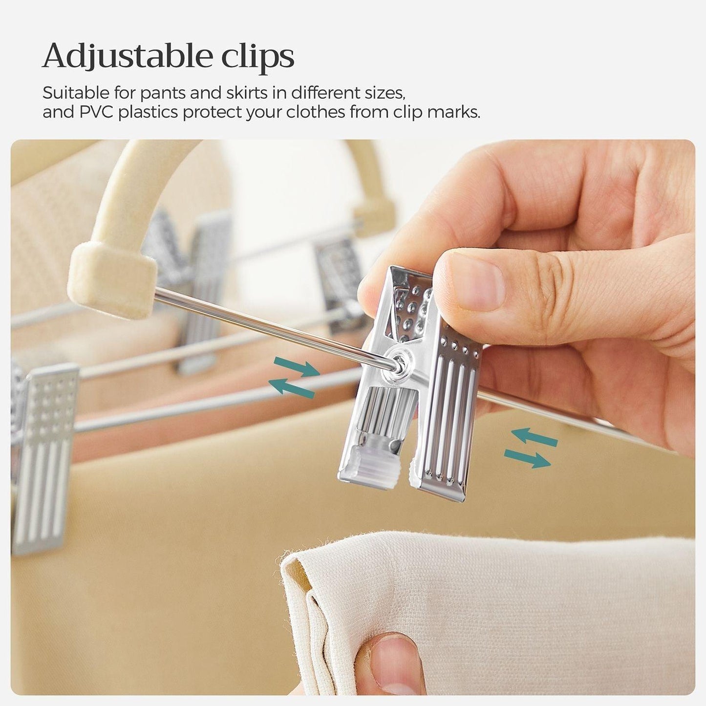 Set of 30 Velvet Pants Hangers, Beige FredCo