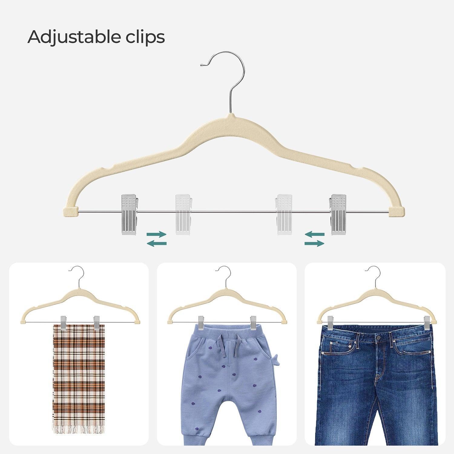 Set of 30 Velvet Pants Hangers, Beige FredCo