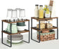 Set of 4 Brown Counter Organizer Shelves for Kitchen FredCo