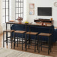 Set of 4 Industrial Brown Bar Stools FredCo