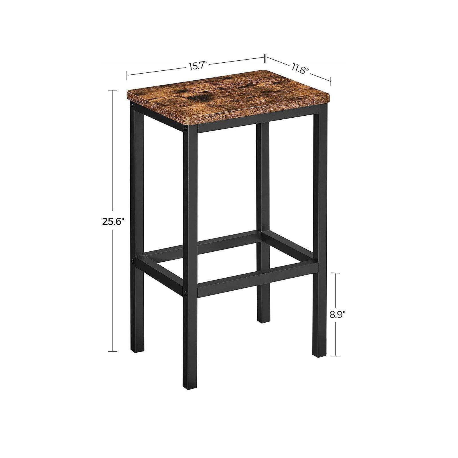 Set of 4 Industrial Brown Bar Stools FredCo