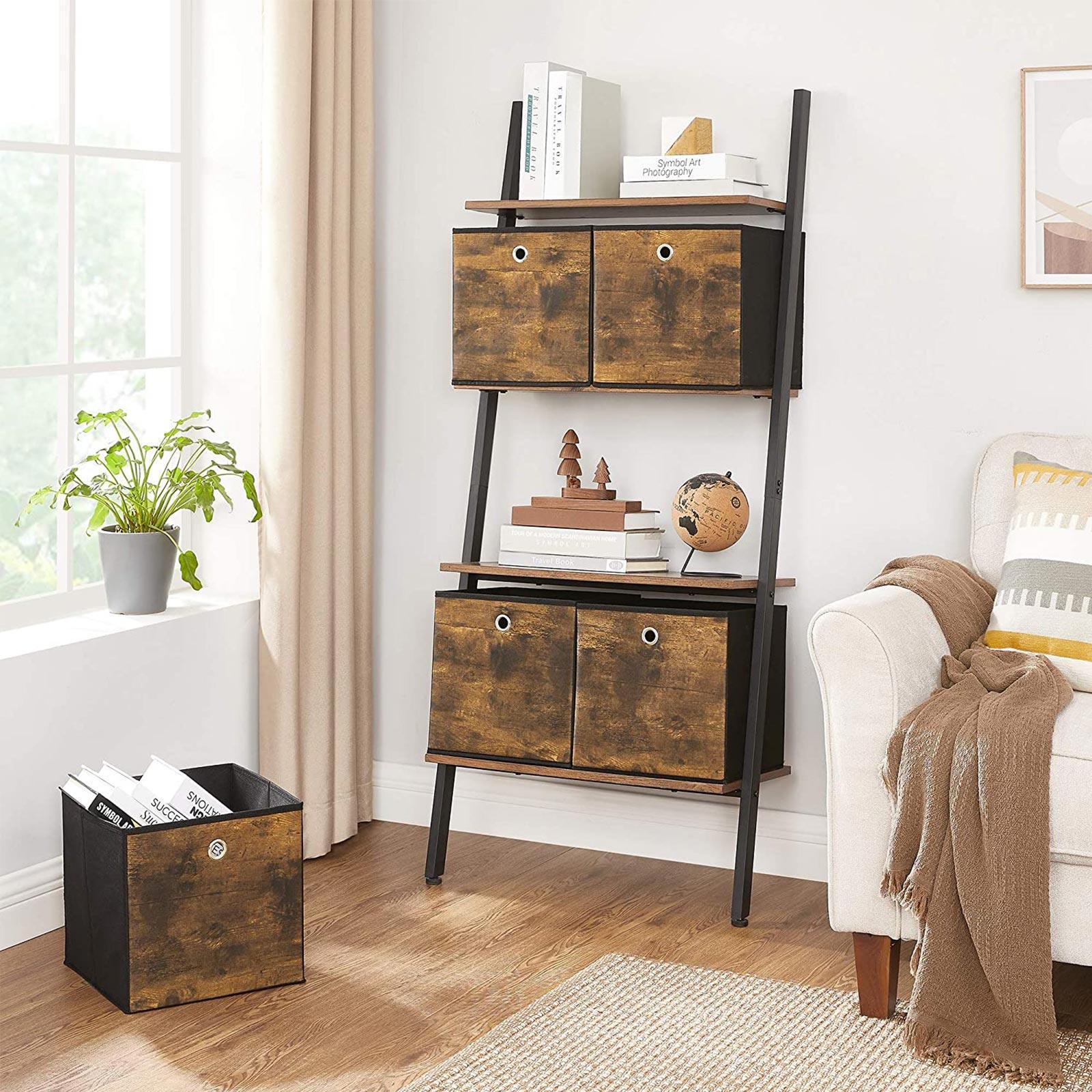 Set of 6 Brown & Black Folding Storage Box FredCo