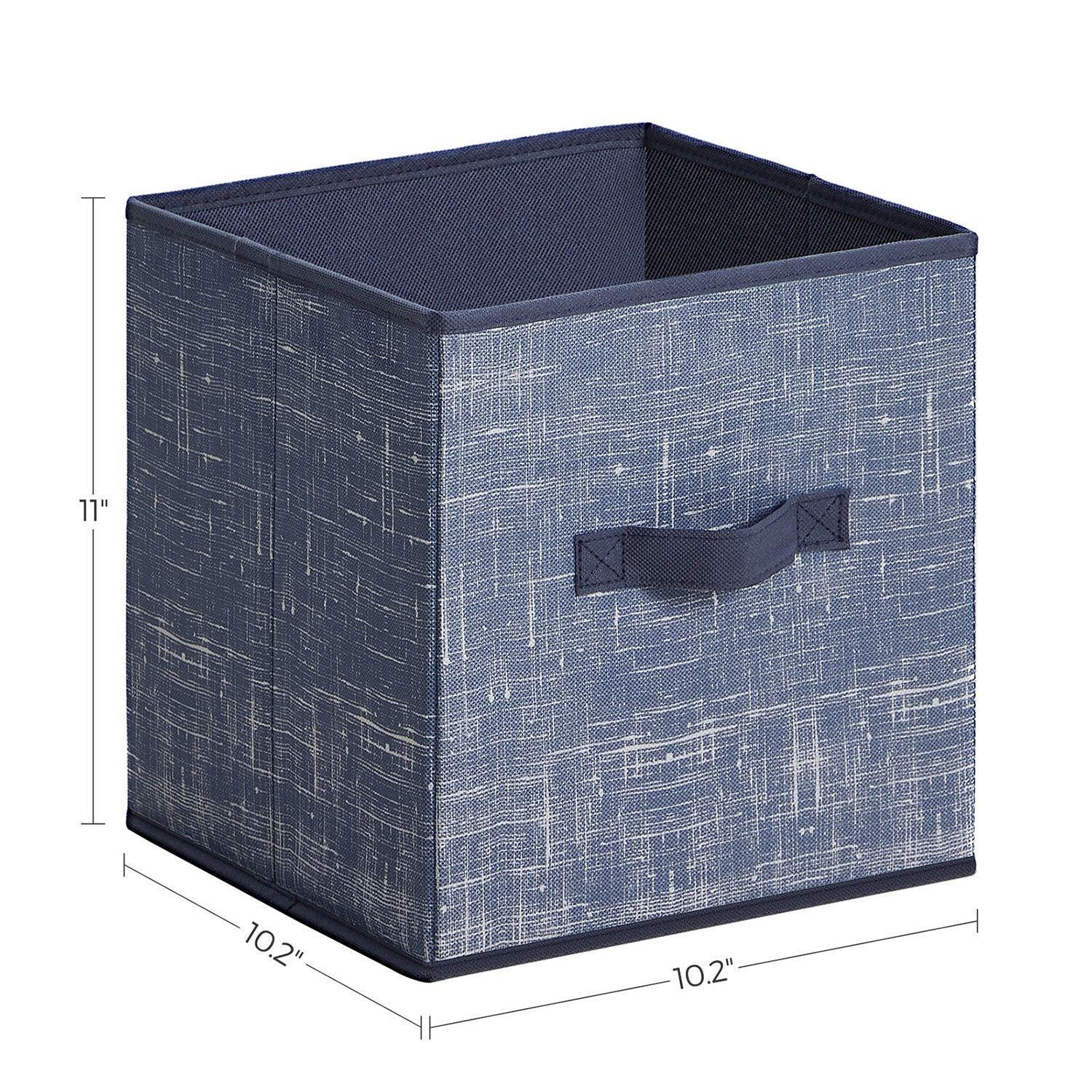 Set of 6 Navy Blue Storage Cubes with Double Handles, Clothes FredCo