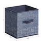 Set of 6 Navy Blue Storage Cubes with Double Handles, Clothes FredCo