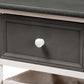 Shadell Modern Transitional Two-Tone Dark Grey and White Finished Wood 1-Drawer Storage Unit with Basket FredCo