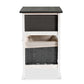 Shadell Modern Transitional Two-Tone Dark Grey and White Finished Wood 1-Drawer Storage Unit with Basket FredCo