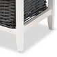 Shadell Modern Transitional Two-Tone Dark Grey and White Finished Wood 1-Drawer Storage Unit with Basket FredCo