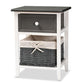 Shadell Modern Transitional Two-Tone Dark Grey and White Finished Wood 1-Drawer Storage Unit with Basket FredCo