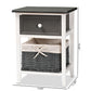 Shadell Modern Transitional Two-Tone Dark Grey and White Finished Wood 1-Drawer Storage Unit with Basket FredCo