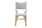 Shai Modern French Grey and White Weaving and Natural Rattan Bistro Chair FredCo