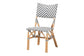 Shai Modern French Grey and White Weaving and Natural Rattan Bistro Chair FredCo
