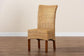 Shamara Modern Bohemian Natural Rattan and Mahogany Wood Dining Chair FredCo