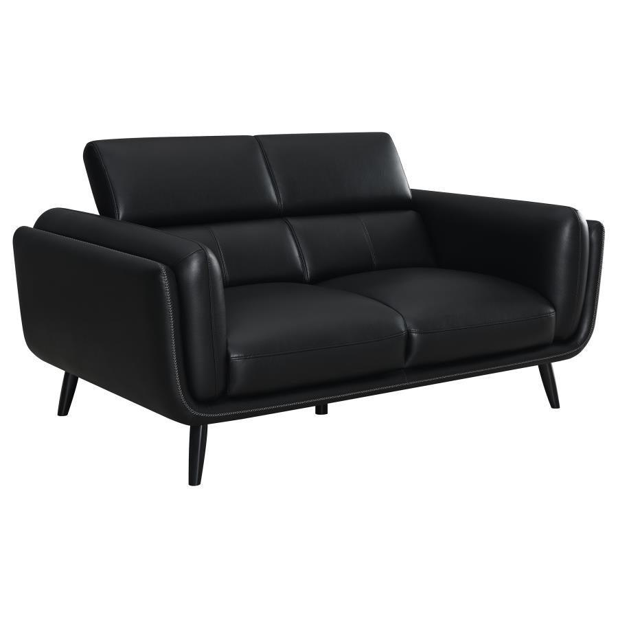 Shania 2-piece Track Arms Living Room Set Black 509921-S2 Coaster FredCo