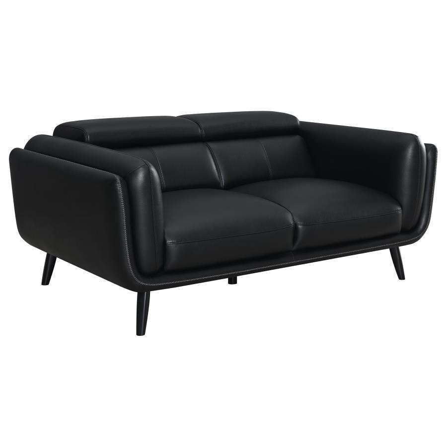 Shania 2-piece Track Arms Living Room Set Black 509921-S2 Coaster FredCo