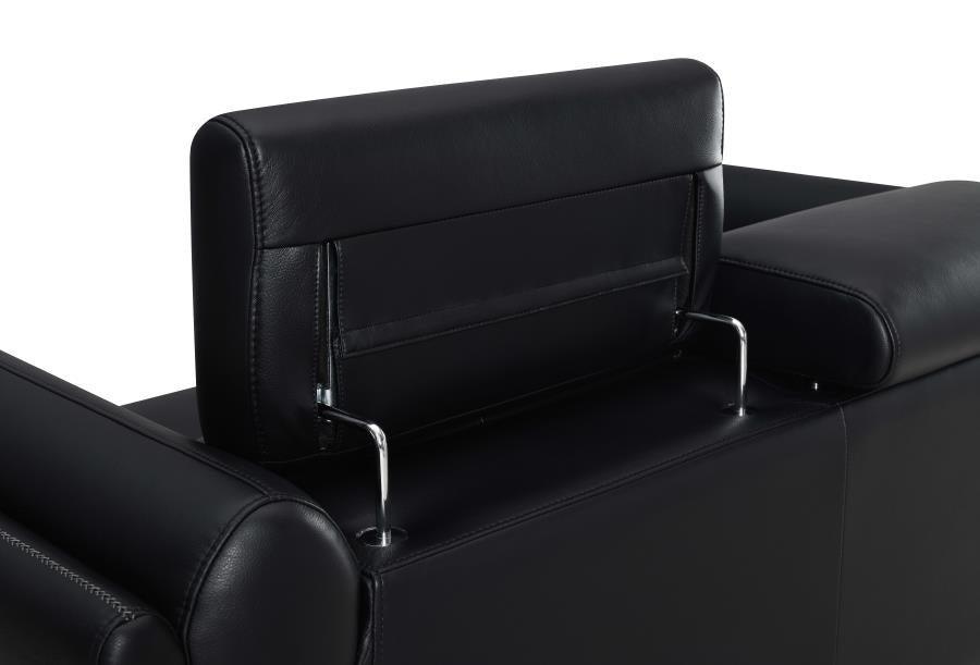 Shania 2-piece Track Arms Living Room Set Black 509921-S2 Coaster FredCo