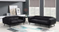 Shania 2-piece Track Arms Living Room Set Black 509921-S2 Coaster FredCo