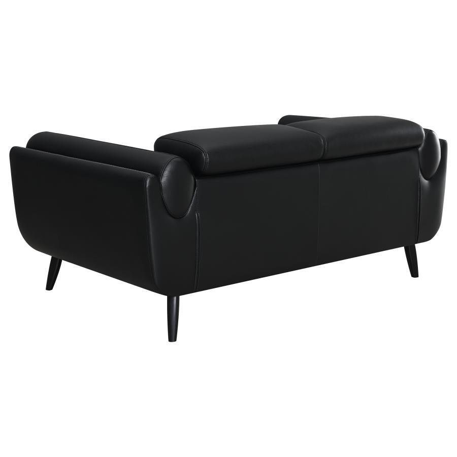 Shania 3-piece Track Arms Living Room Set Black 509921-S3 Coaster FredCo