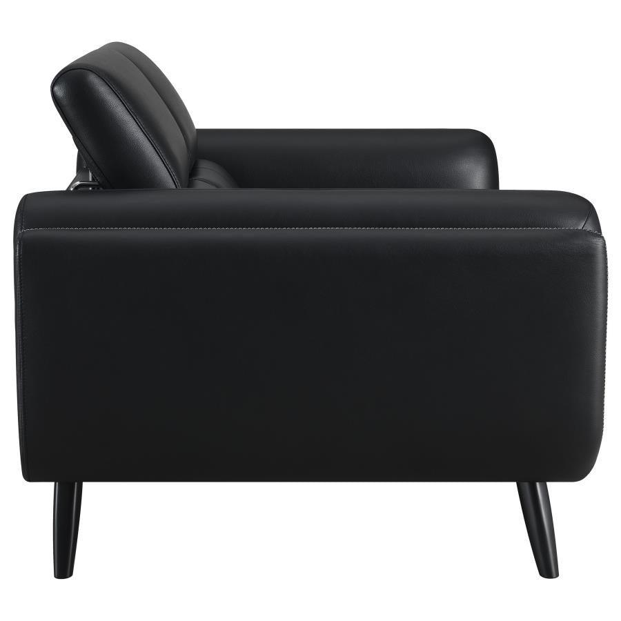 Shania 3-piece Track Arms Living Room Set Black 509921-S3 Coaster FredCo