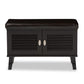 Sheffield Modern and Contemporary 2-door Dark Brown Wood Entryway Storage Cushioned Bench Shoe Rack Cabinet Organizer FredCo