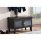 Sheffield Modern and Contemporary 2-door Dark Brown Wood Entryway Storage Cushioned Bench Shoe Rack Cabinet Organizer FredCo