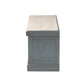 Sheldon Modern and Contemporary Vintage Beige Fabric Grey Finished Wood and Rattan Shoe Storage Bench FredCo