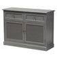 Sheldon Modern and Contemporary Vintage Grey Finished Wood and Synthetic Rattan 2-Door Dining Room Sideboard Buffet FredCo