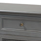 Sheldon Modern and Contemporary Vintage Grey Finished Wood and Synthetic Rattan 2-Door Dining Room Sideboard Buffet FredCo