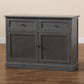 Sheldon Modern and Contemporary Vintage Grey Finished Wood and Synthetic Rattan 2-Door Dining Room Sideboard Buffet FredCo