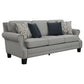 Sheldon Upholstered Living Room Set with Rolled Arms Grey 506871-S2 Coaster FredCo