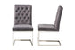 Sherine Contemporary Glam and Luxe Grey Velvet Fabric and Silver Metal 2-Piece Dining Chair Set FredCo